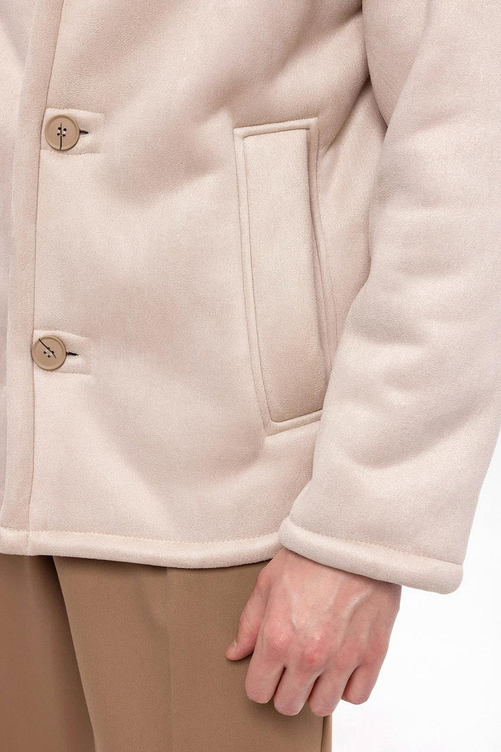 Chaqueta de hombre de ante con forro beige - Wessi