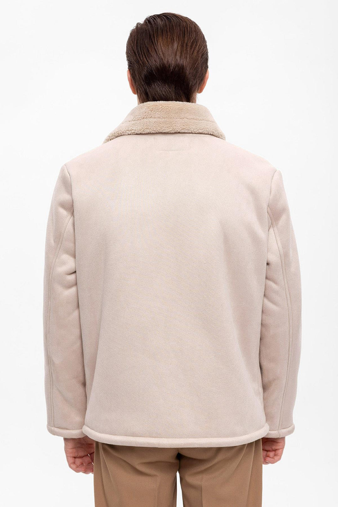 Chaqueta de hombre de ante con forro beige - Wessi