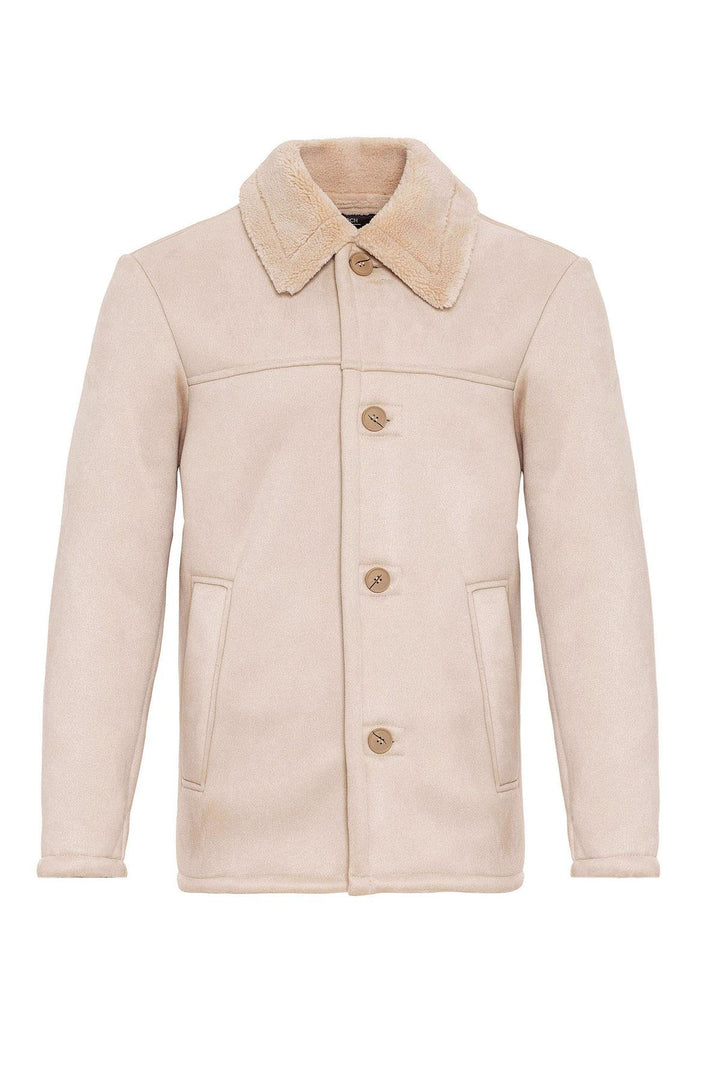 Chaqueta de hombre de ante con forro beige - Wessi