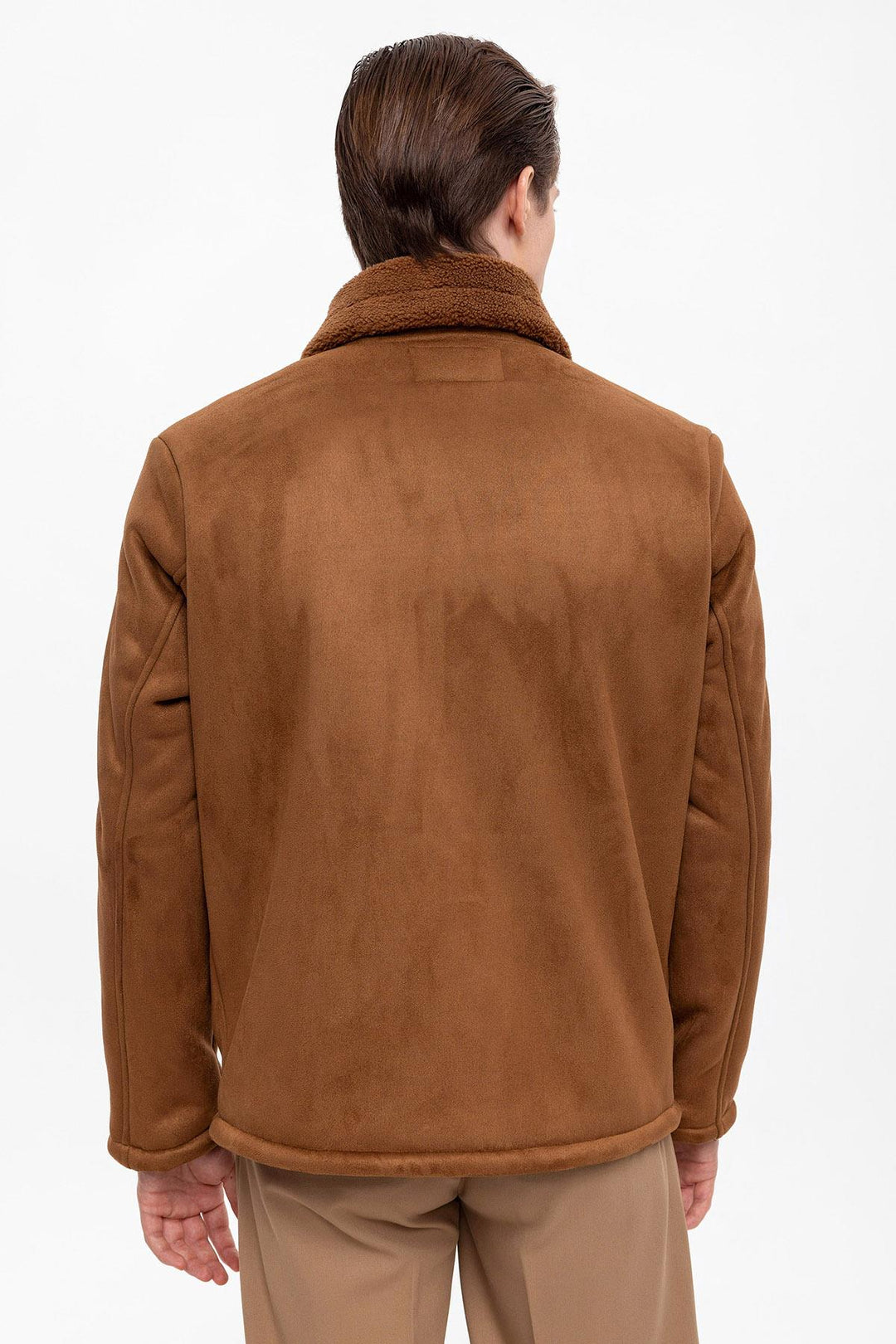 Men's Brown Lined Suede  Jacket - Wessi