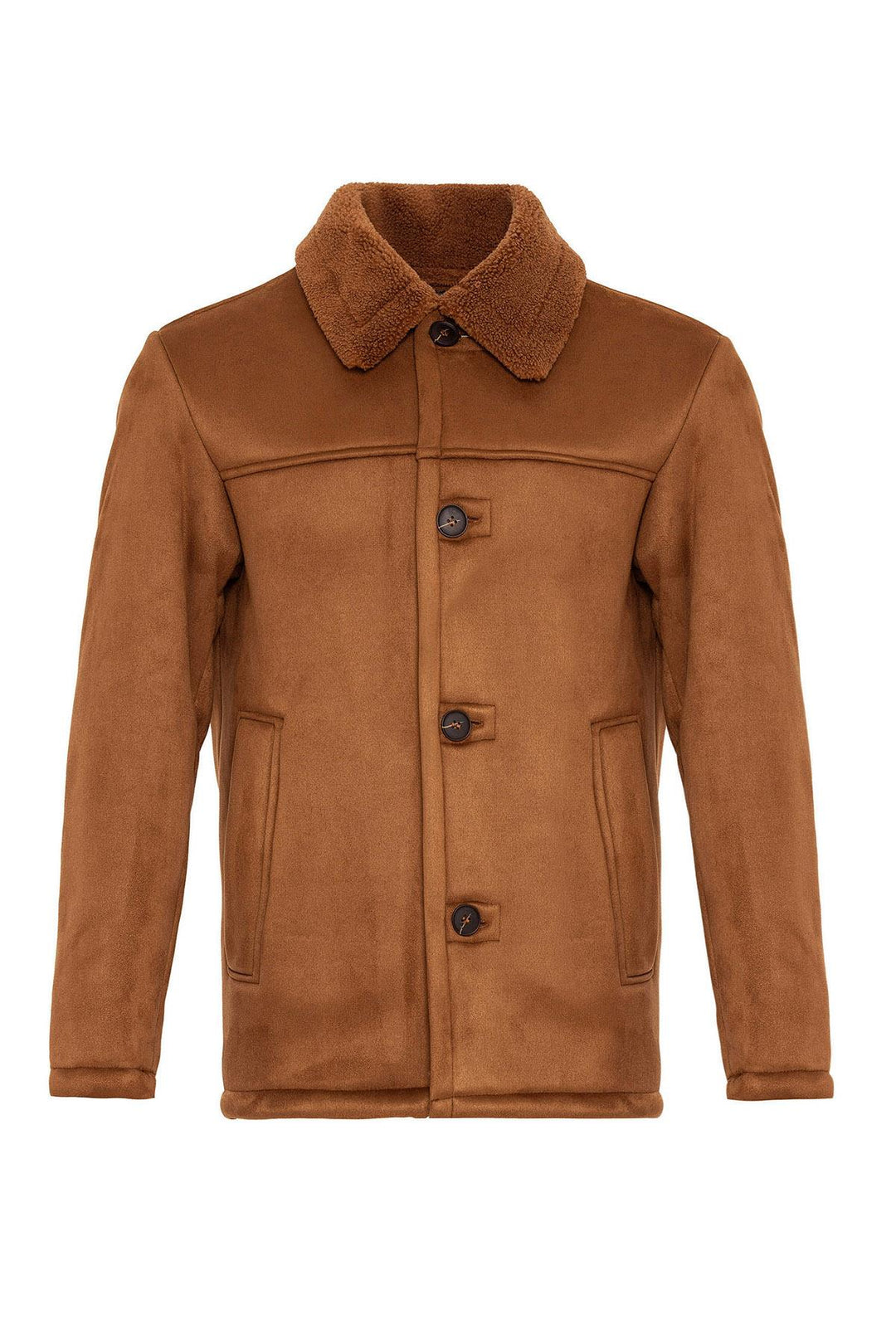 Men's Brown Lined Suede  Jacket - Wessi