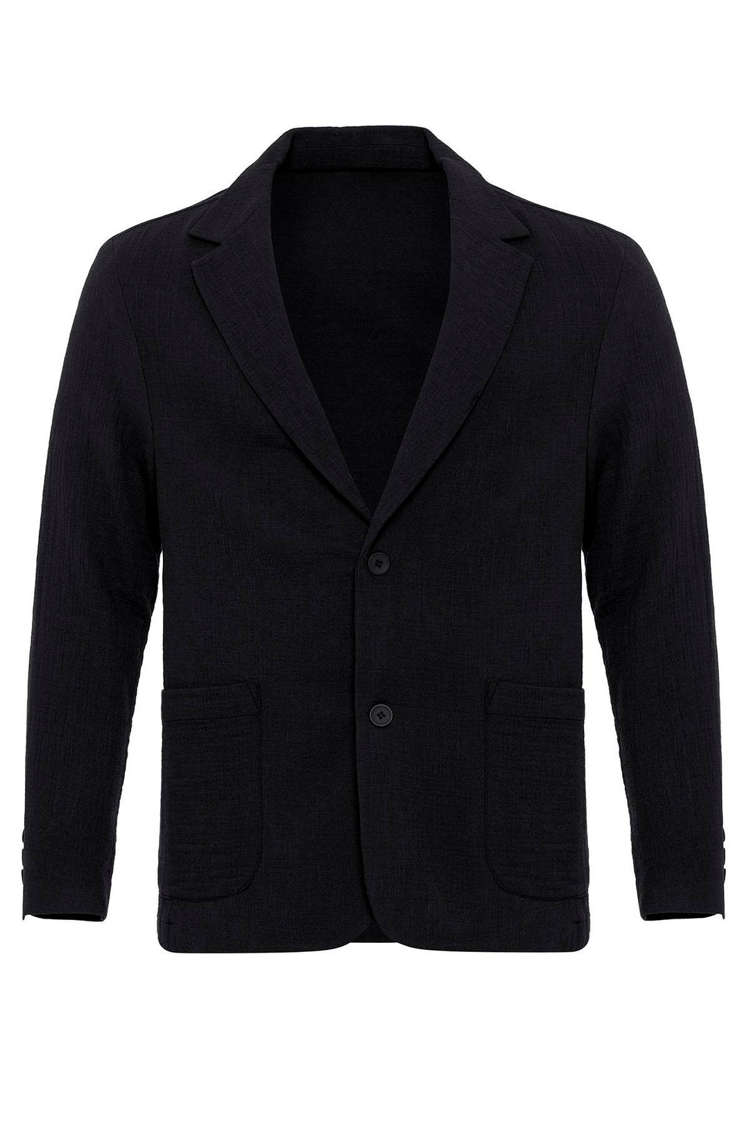 Chaqueta blazer de hombre lisa negra con bolsillos - Wessi