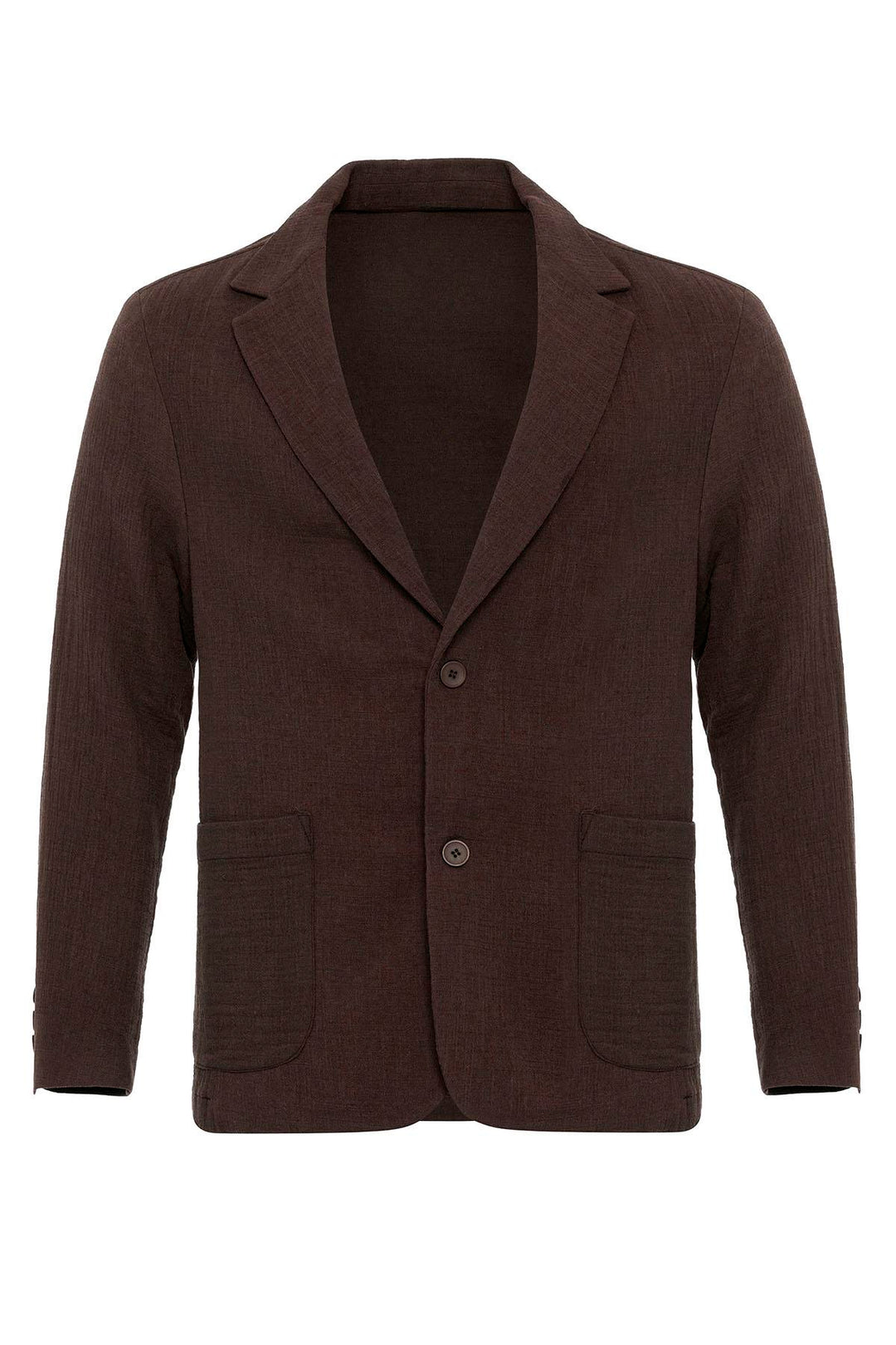 Veste Blazer Homme Marron Uni à Poches - Wessi