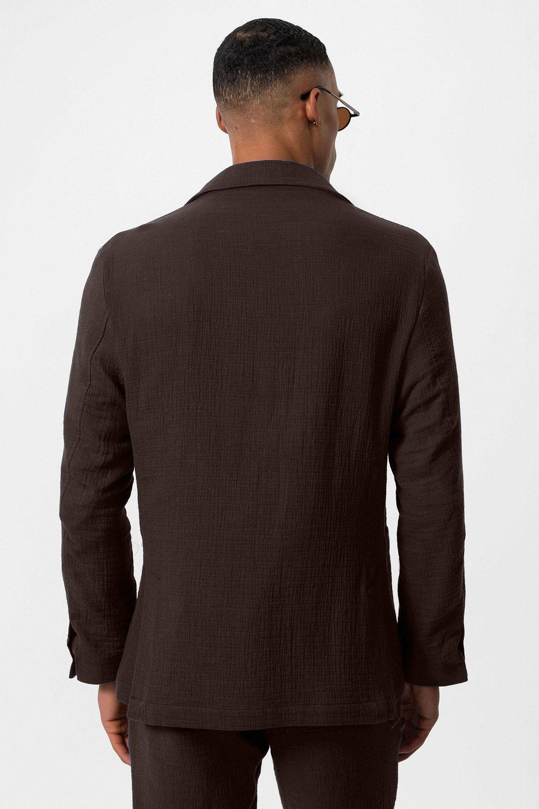 Veste Blazer Homme Marron Uni à Poches - Wessi