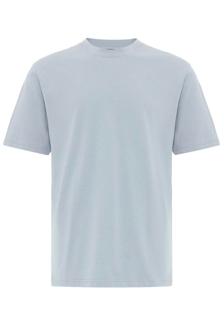 Men's Baby Blue Crew Neck Basic T-Shirt - Wessi