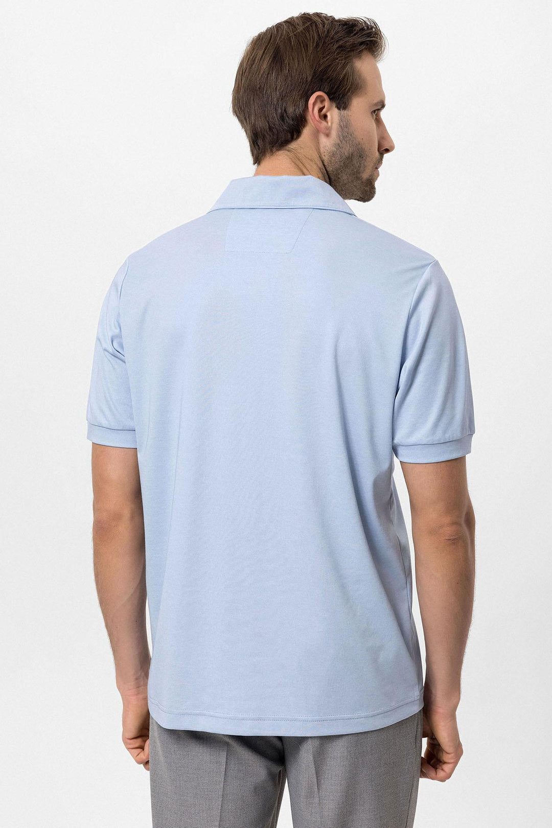 Men's Baby Blue Regular Fit Camp Collar Shirt - Wessi