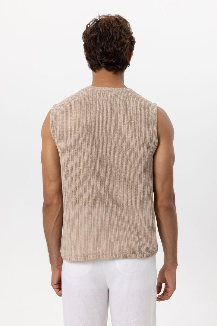 Débardeur texturé beige pour homme - Wessi