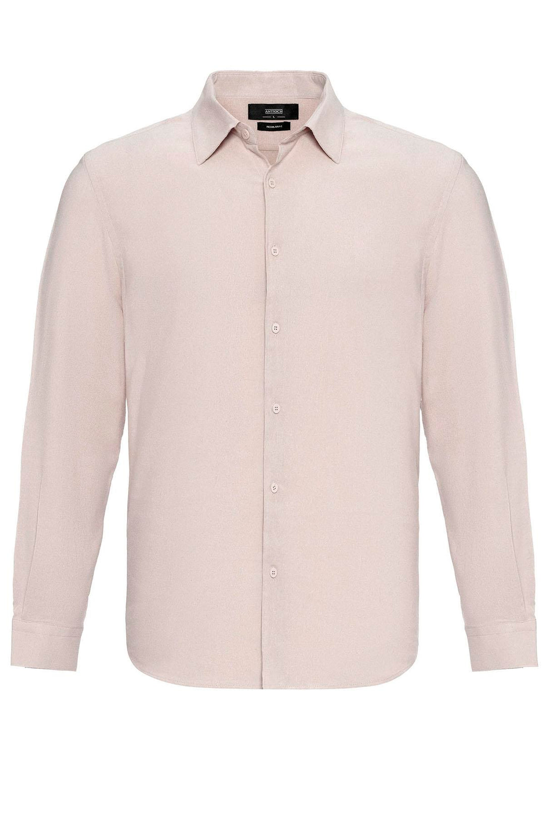 Camisa de lino de manga larga beige para hombre - Wessi