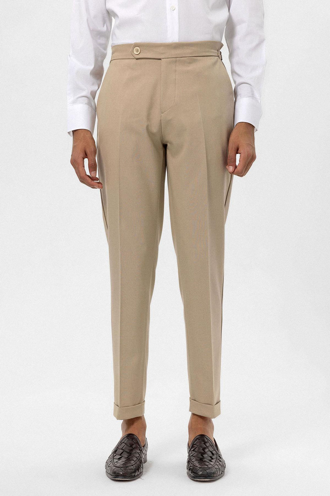 Pantalón Hombre Beige Talle Alto Regular Fit - Wessi