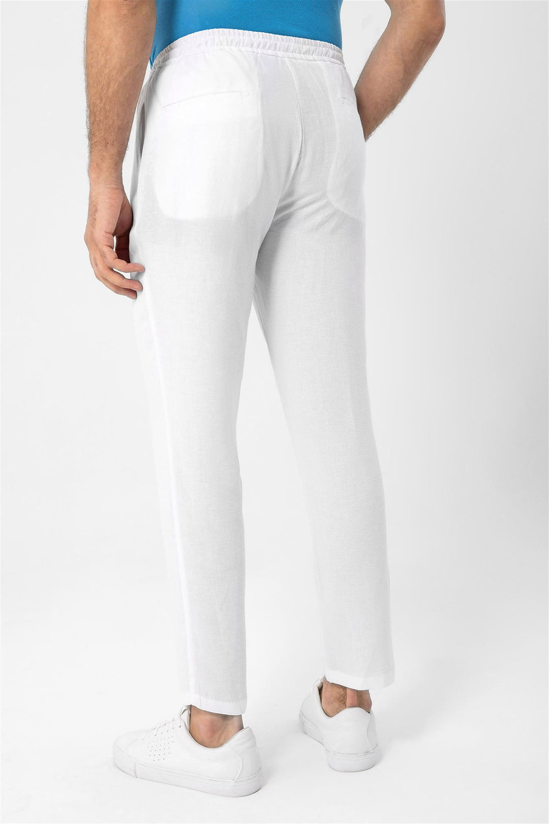 Pantalon Homme Blanc Taille Elastique - Wessi