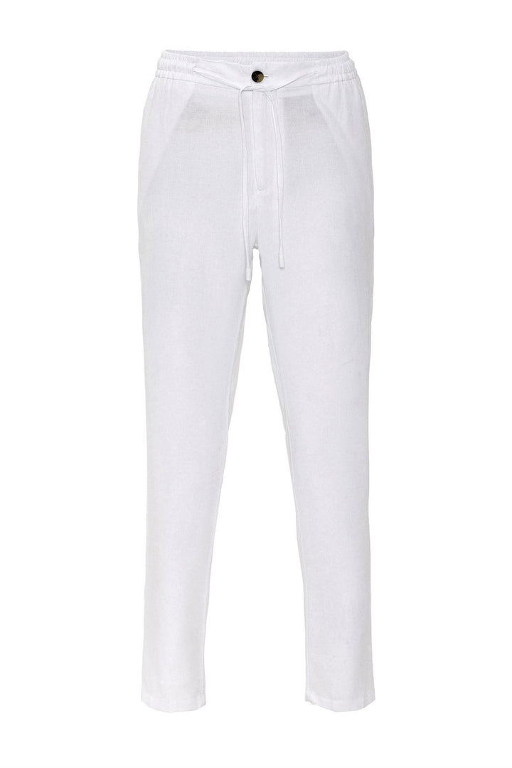 Pantalon Homme Blanc Taille Elastique - Wessi