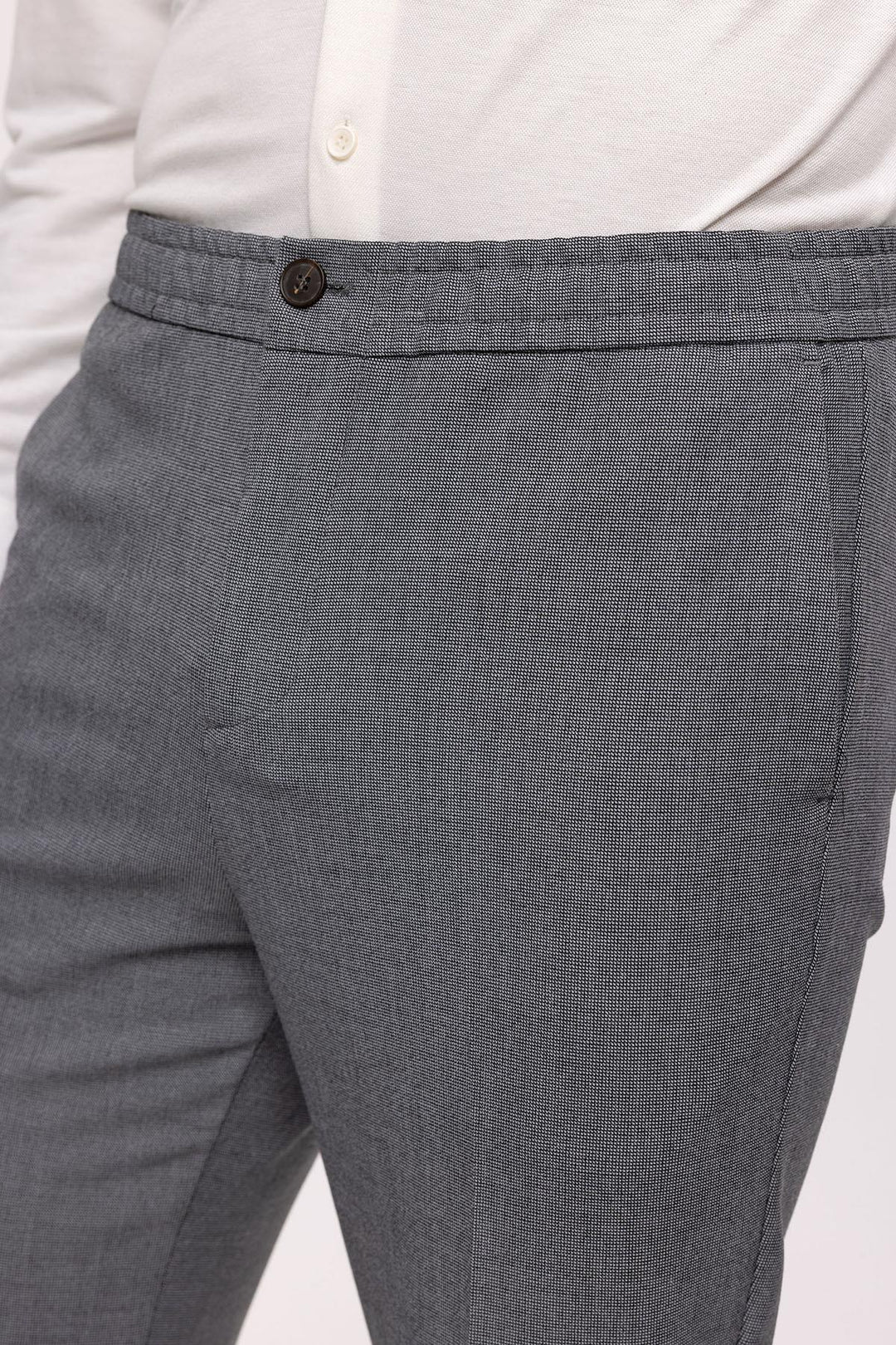 Pantalón de Hombre Gris Regular Fit con Cintura Elástica - Wessi