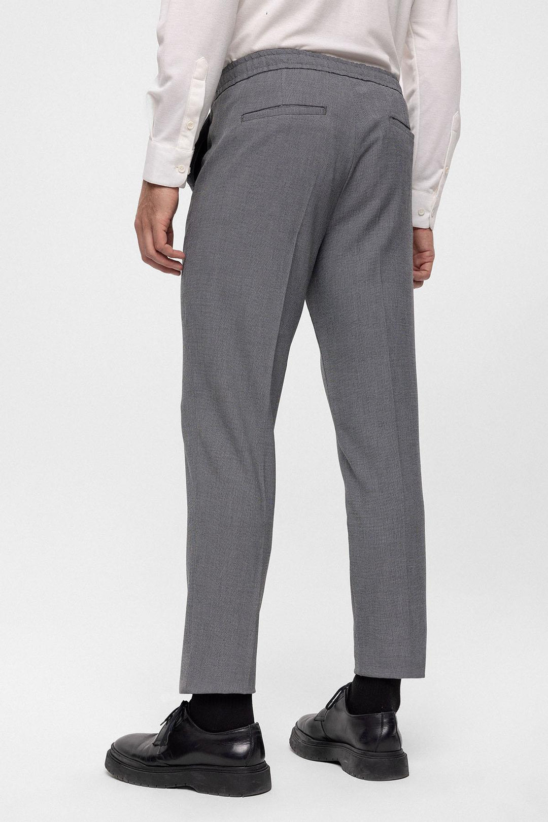 Pantalón de Hombre Gris Regular Fit con Cintura Elástica - Wessi