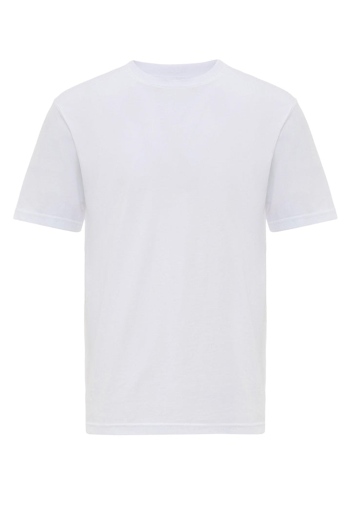 Camiseta básica de hombre blanca con cuello redondo - Wessi