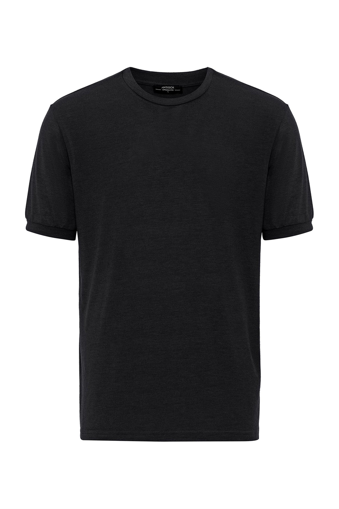 Camiseta negra de cuello redondo para hombre - Wessi