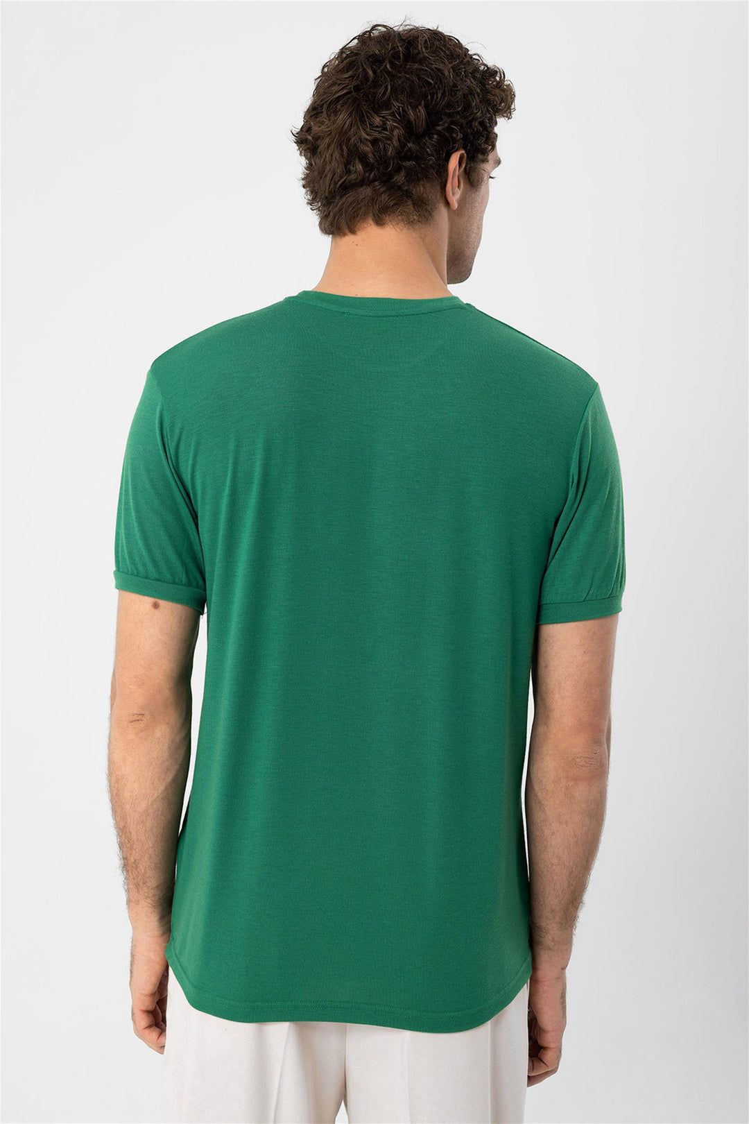 Camiseta de cuello redondo verde para hombre - Wessi