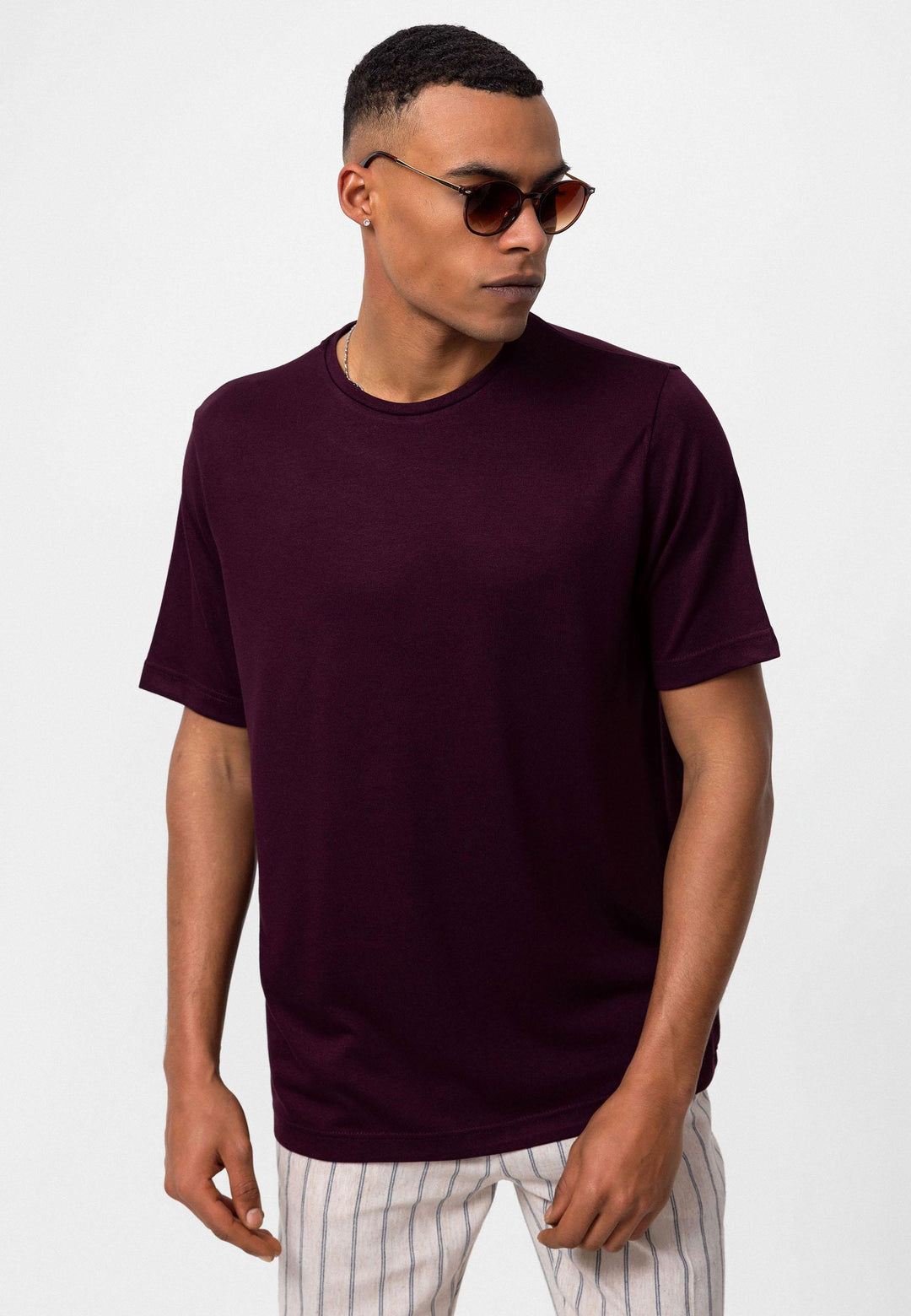 T-shirt à col rond coupe régulière Damson pour hommes - Wessi