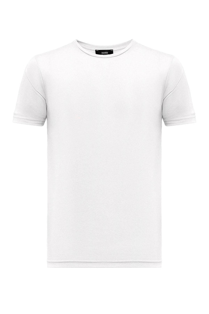 T-Shirt Slim Col Rond Homme Écru - Wessi