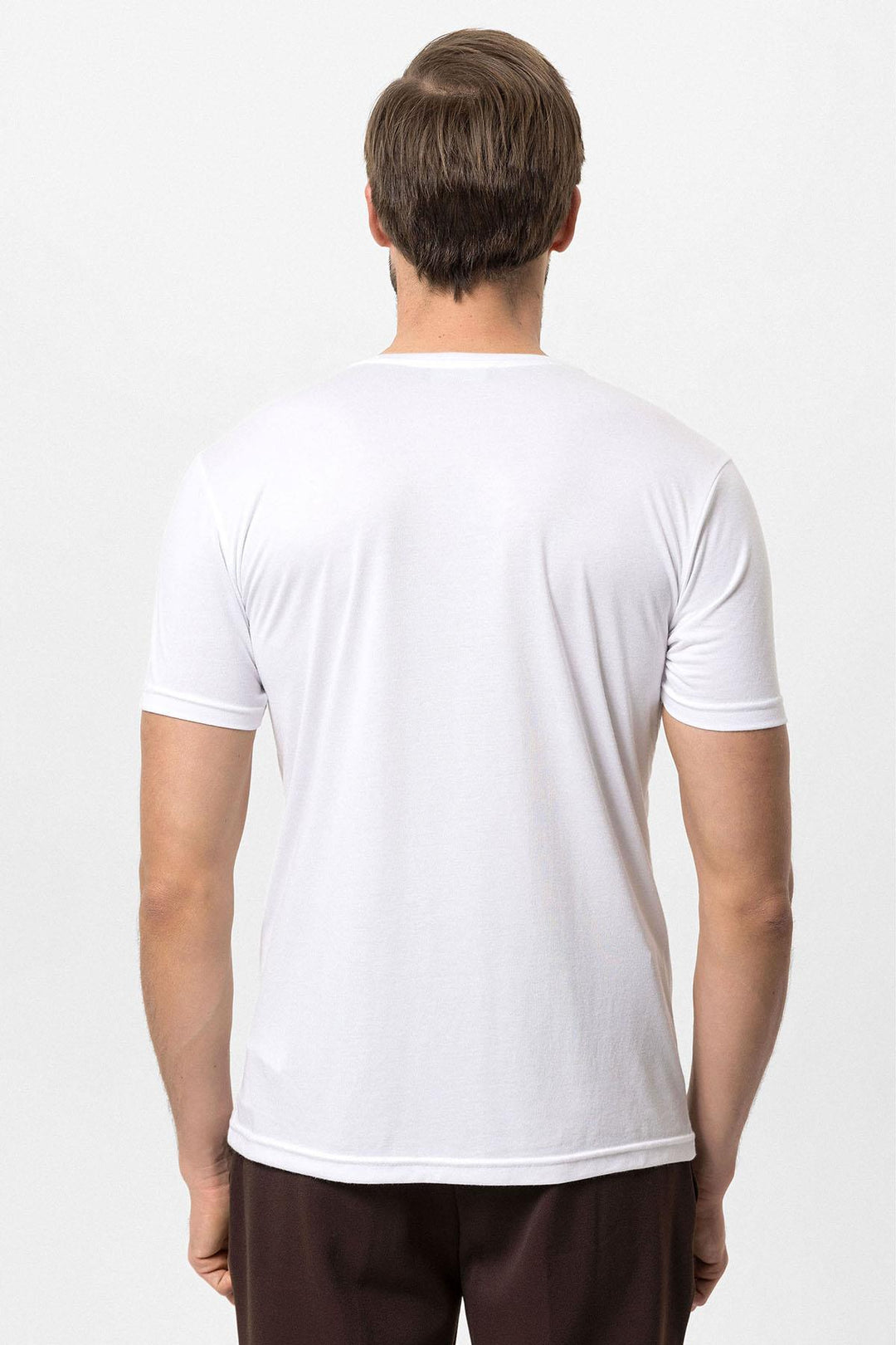 T-Shirt Slim Col Rond Homme Écru - Wessi