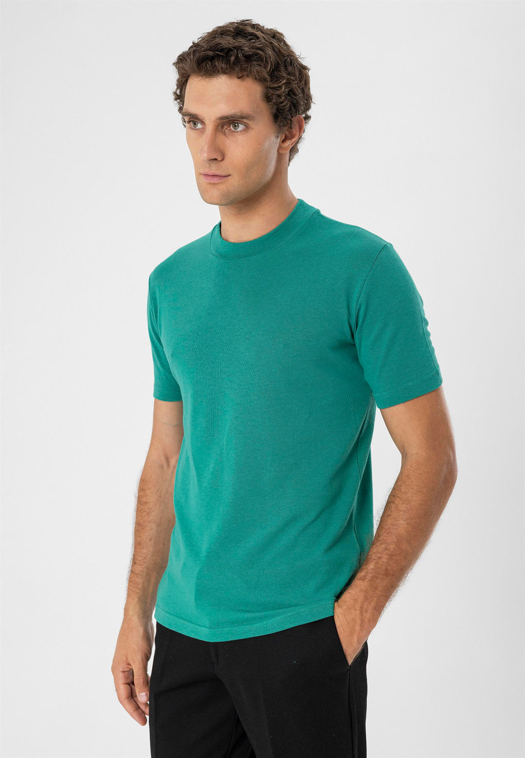 Men's Duck Green Crew Neck Slim Fit T-Shirt - Wessi