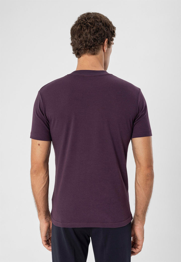 T-Shirt Slim Fit Col Rond Damson Homme - Wessi