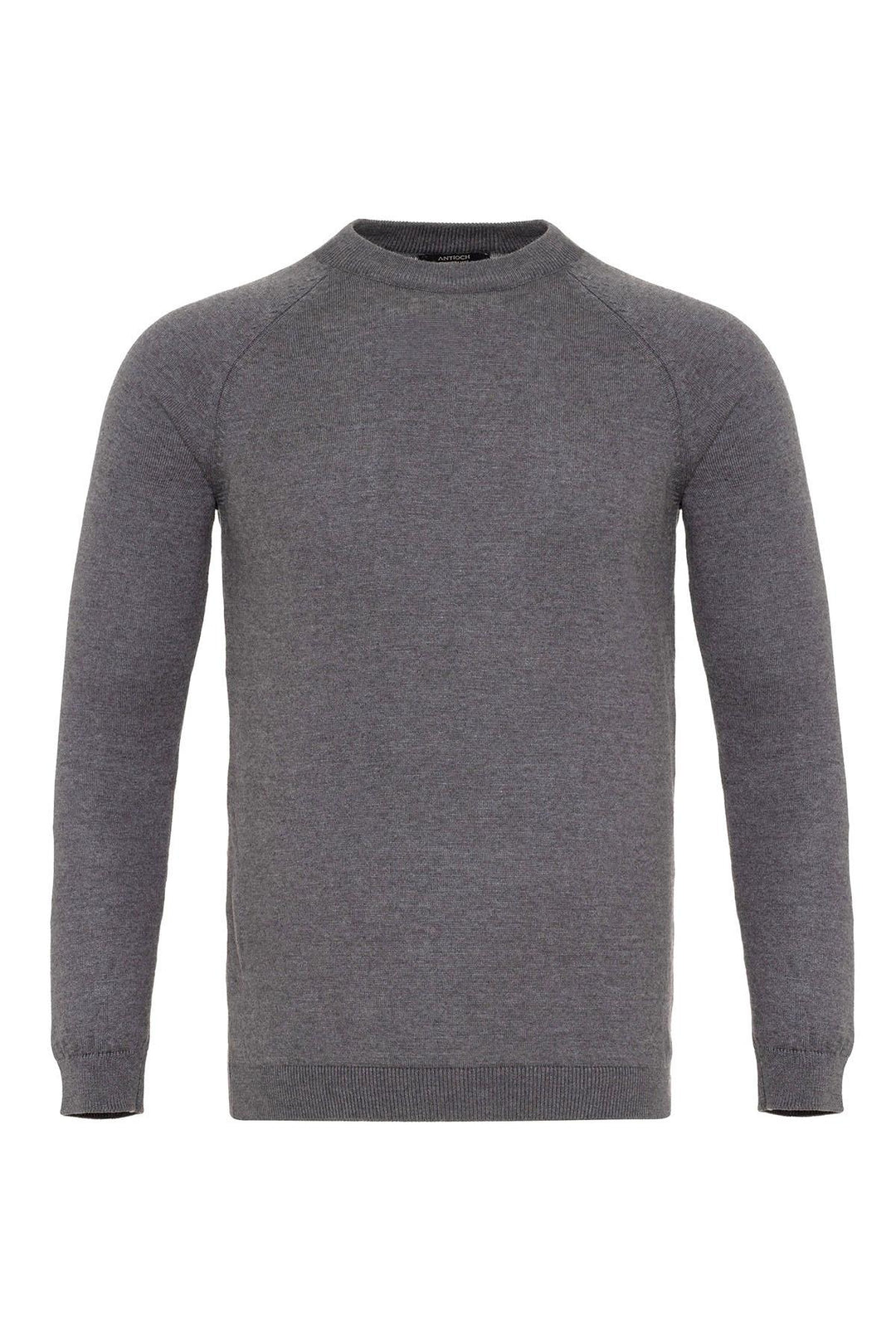 Pull en tricot coupe ajustée à col rond fumé pour hommes - Wessi