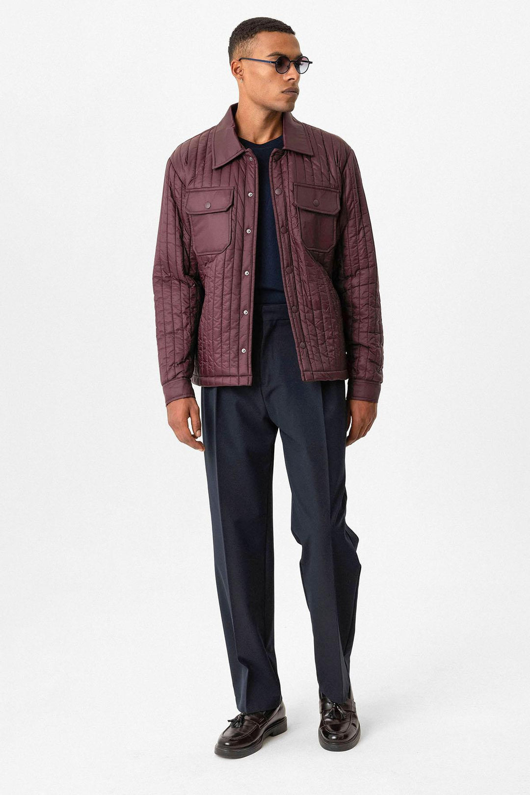 Burgundy Lightweight Quilted Men's Jacket - Wessi