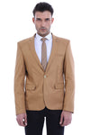 3 pocket Single Button Cotton Tan Jacket-Wessi