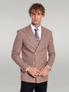 Blazer Hombre Rayas Cruzada Beige - Wessi