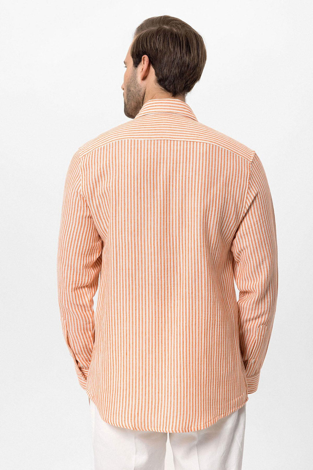 Chemise rayée orange pour homme - Wessi