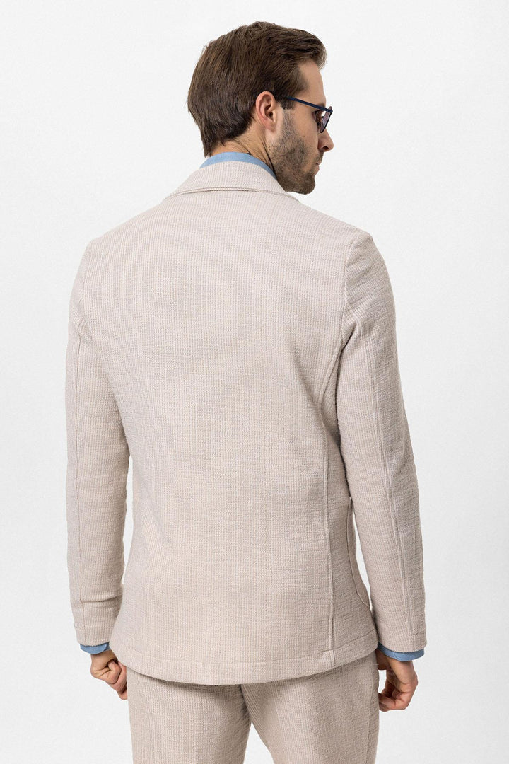 Blazer Homme Beige Texturé Uni - Wessi