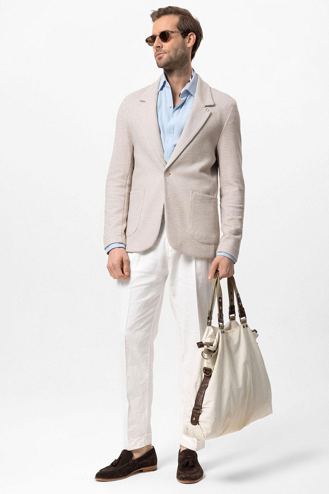 Blazer Homme Beige Texturé Uni - Wessi