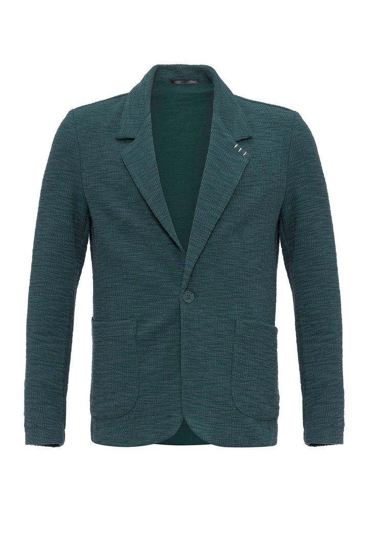 Blazer uni texturé vert pour homme - Wessi