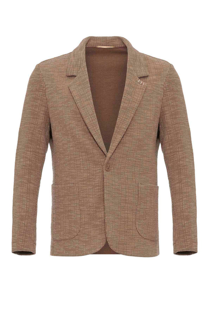 Blazer Homme Marron Clair Texturé Uni - Wessi