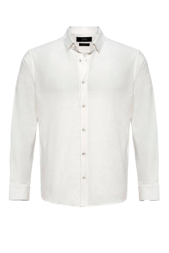 Chemise Homme Blanche Texturée Regular Fit - Wessi