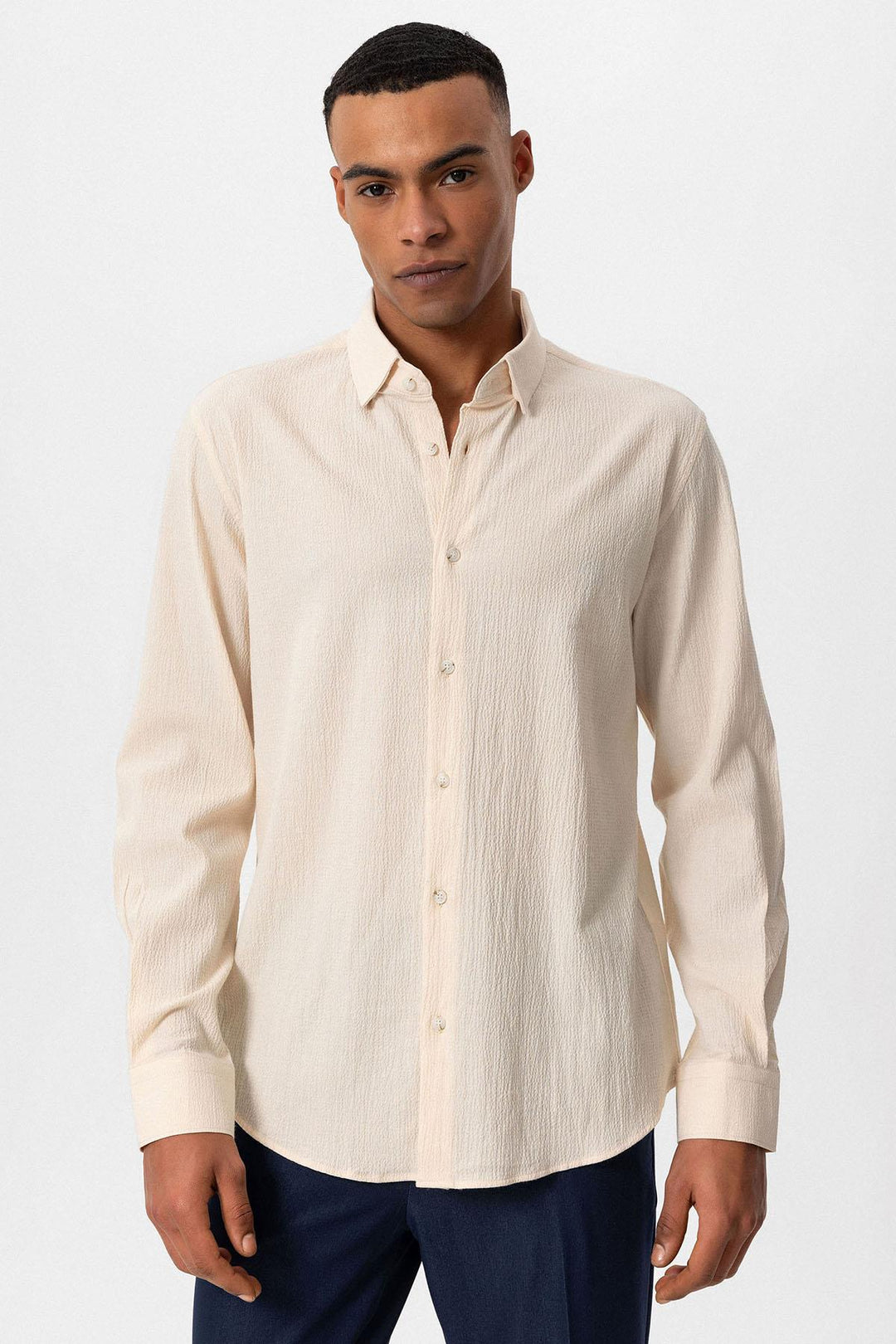 Camisa de hombre crudo texturizada regular fit - Wessi