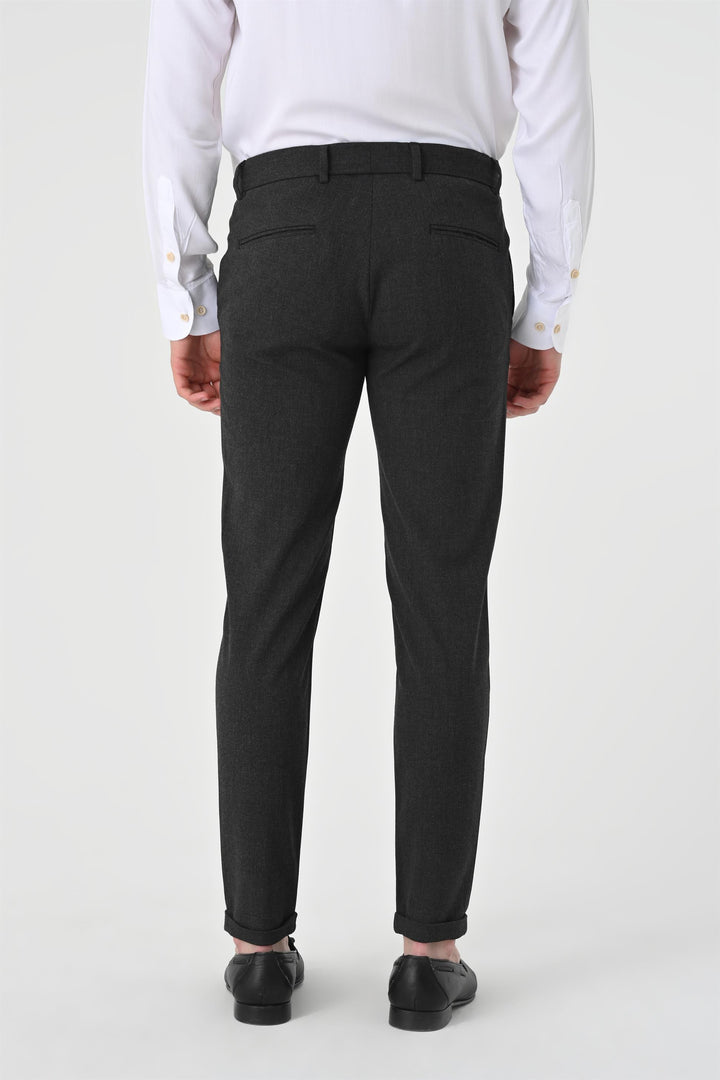 Pantalón accesorio slim fit antracita para hombre - Wessi