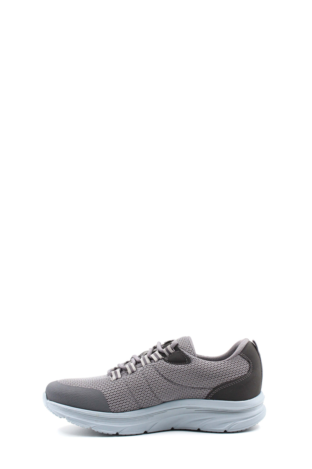 Men's Gray Knit Lace-Up Sneakers with Cushioned Sole - Wessi