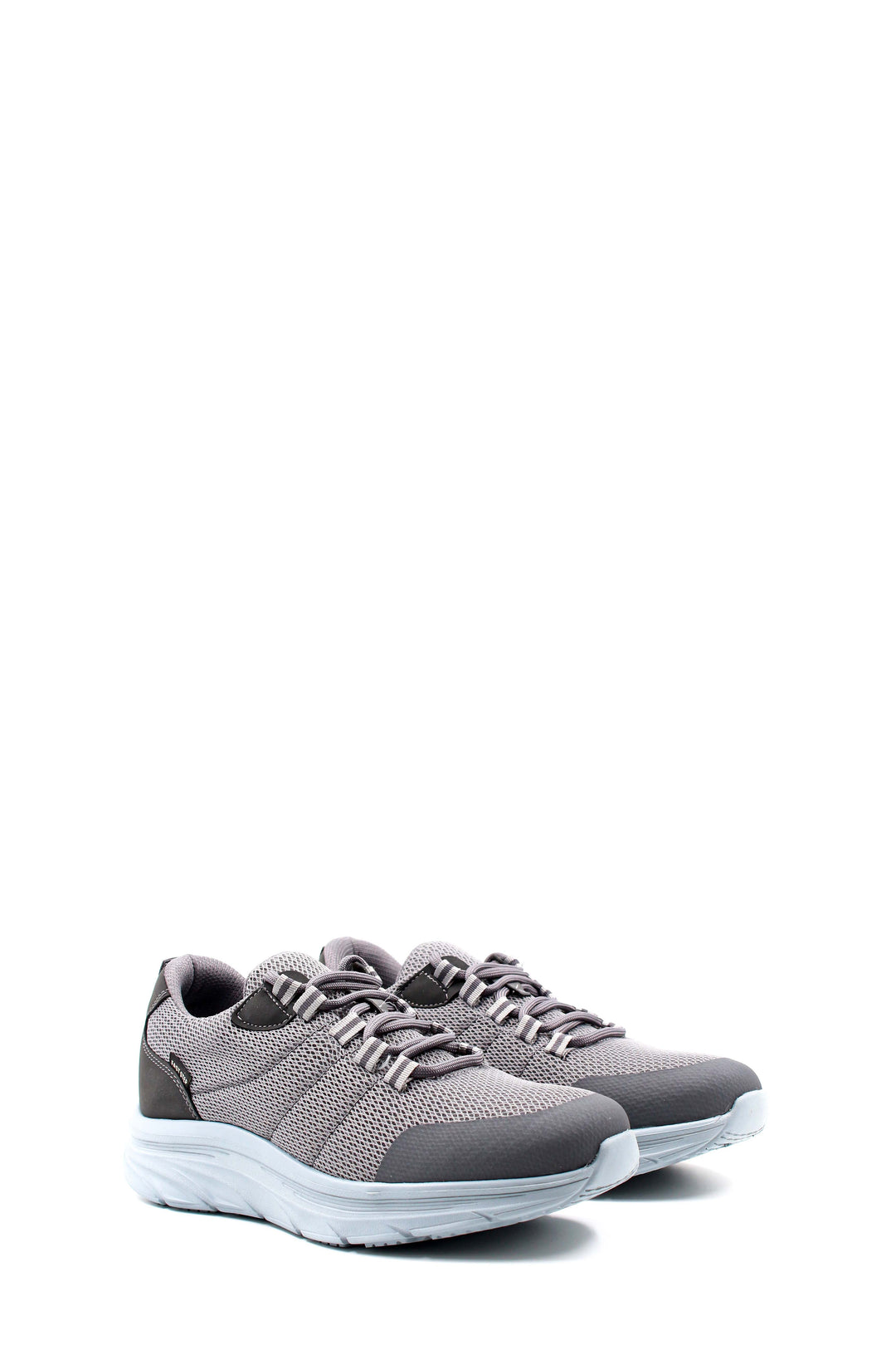 Men's Gray Knit Lace-Up Sneakers with Cushioned Sole - Wessi