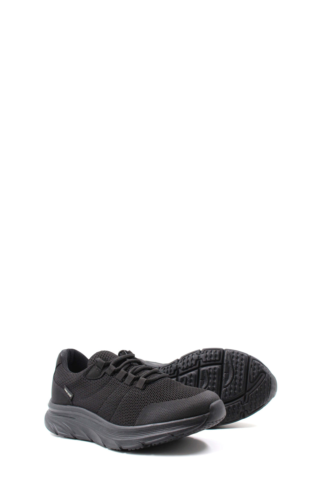 Men's Black Lace-Up Knit Sneakers with Cushioned Sole - Wessi