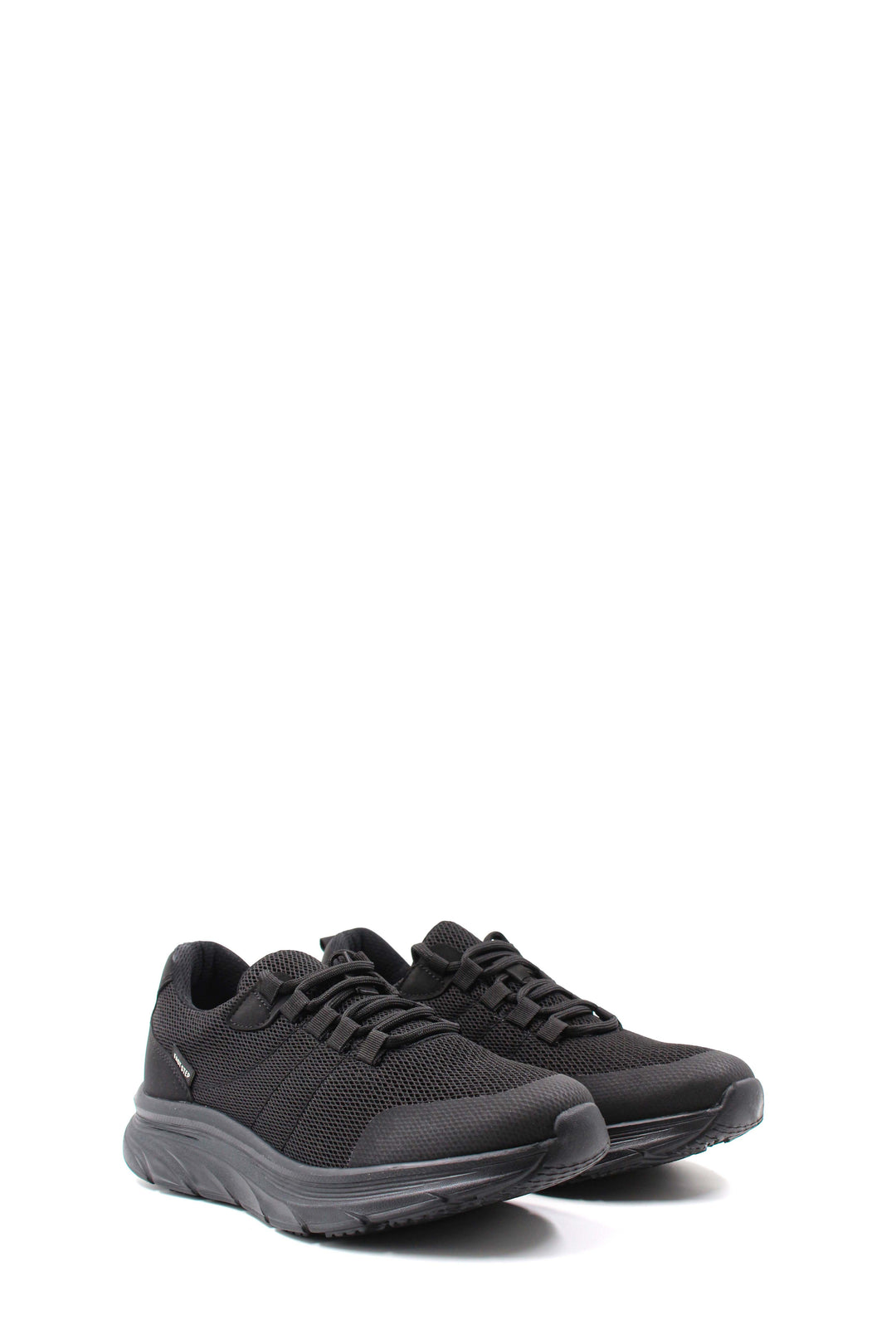 Men's Black Lace-Up Knit Sneakers with Cushioned Sole - Wessi