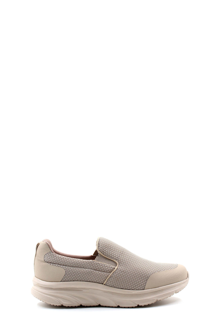 Men's Beige Slip-On Knit Sneakers with Cushioned Sole - Wessi