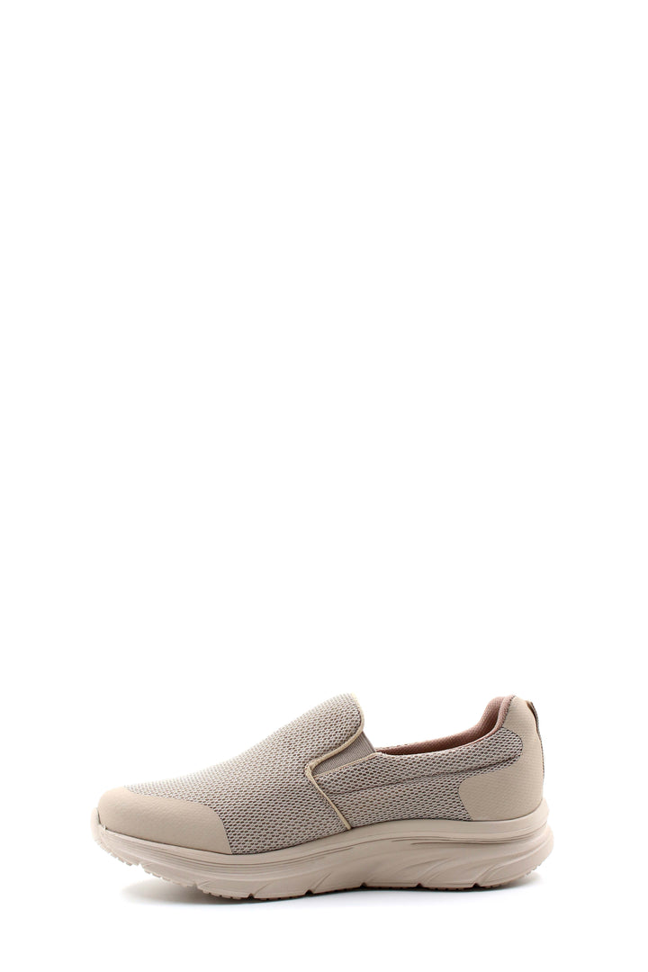 Men's Beige Slip-On Knit Sneakers with Cushioned Sole - Wessi