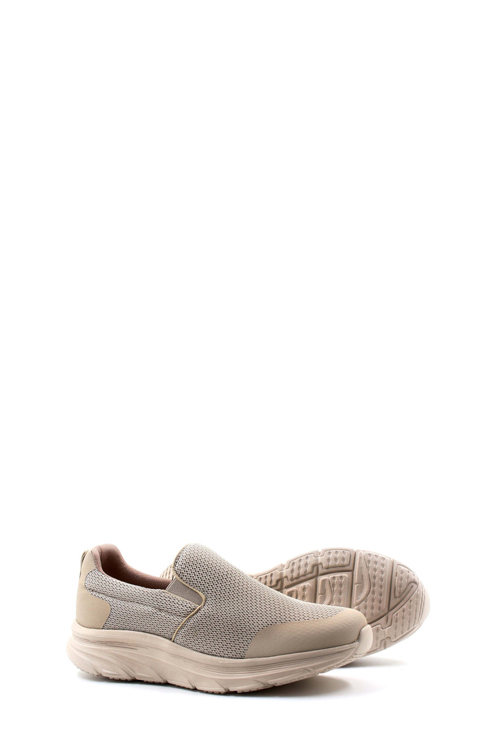 Men's Beige Slip-On Knit Sneakers with Cushioned Sole - Wessi