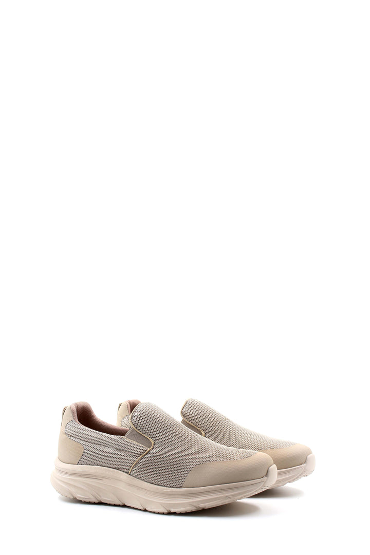 Men's Beige Slip-On Knit Sneakers with Cushioned Sole - Wessi