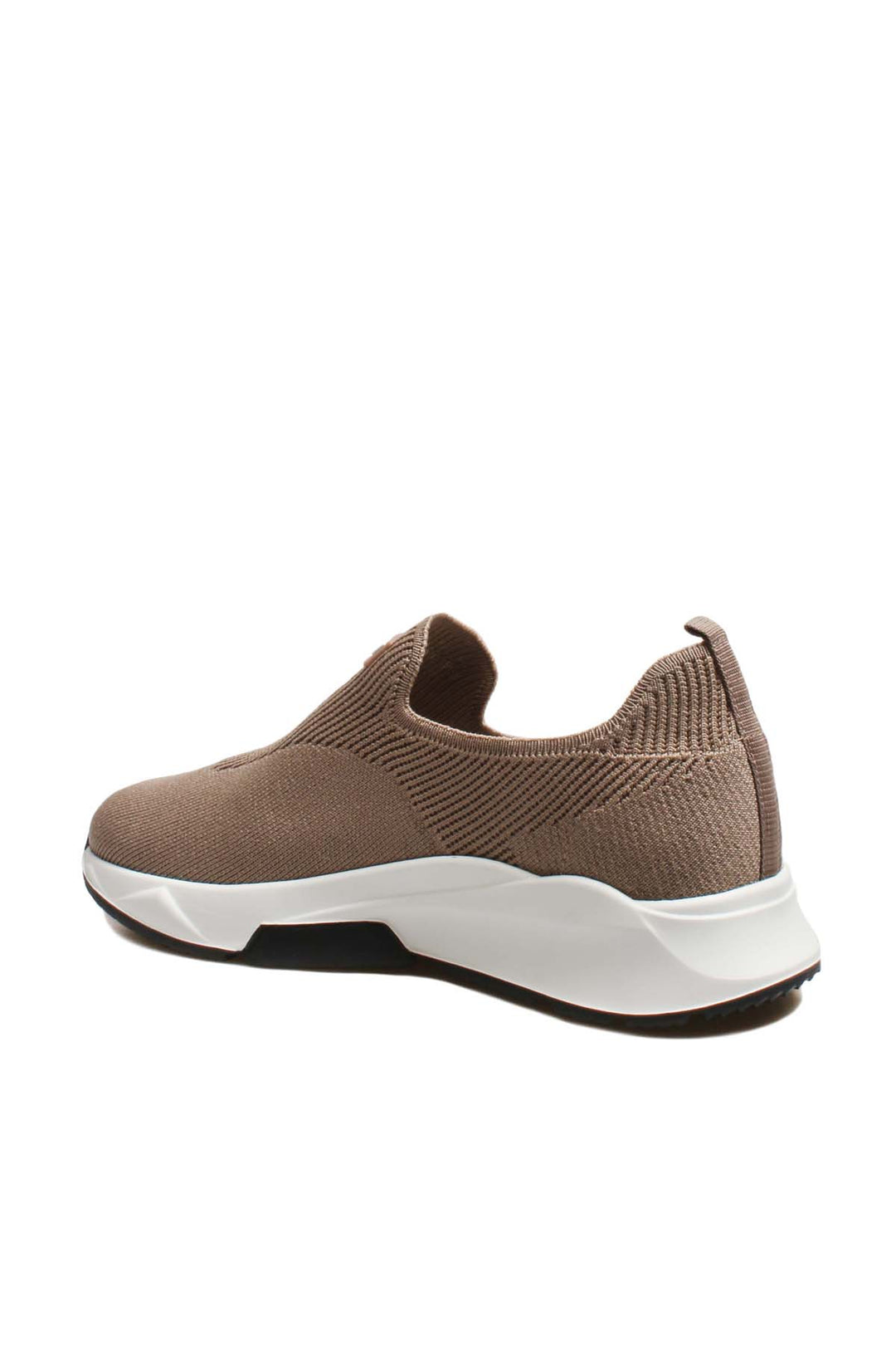 Men's Beige Knit Slip-On Sneakers-Wessi