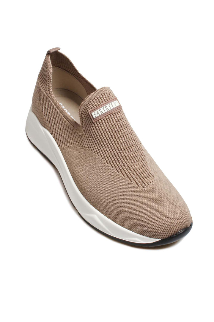 Men's Beige Knit Slip-On Sneakers-Wessi