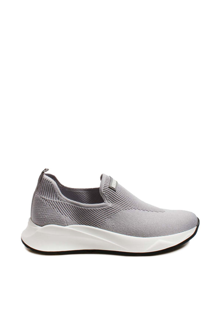 Men's Gray Knit Slip-On Sneakers-Wessi