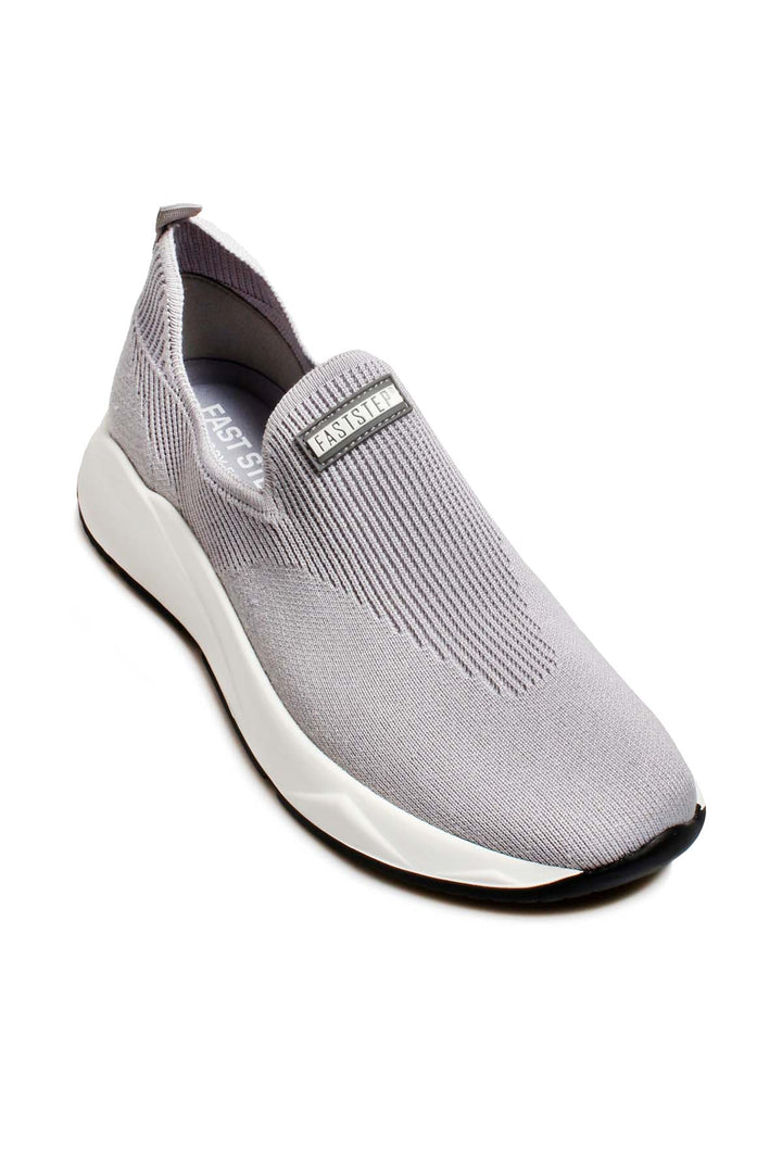 Men's Gray Knit Slip-On Sneakers-Wessi