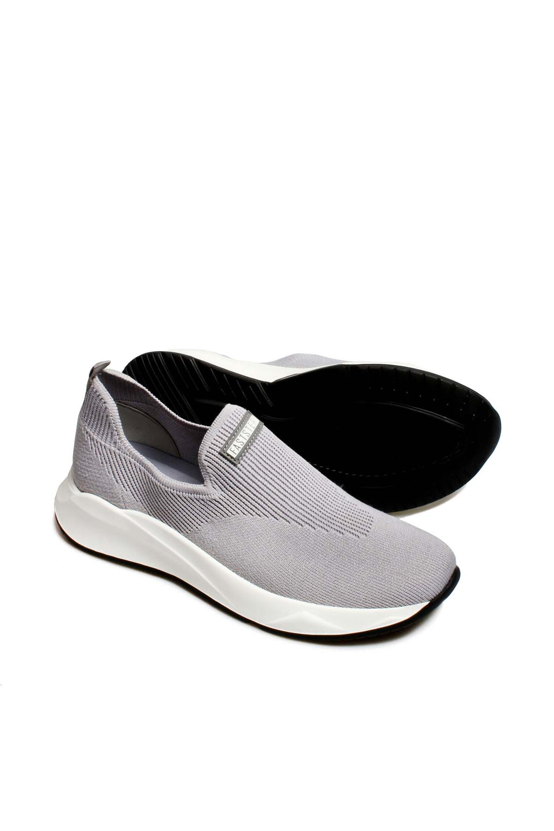 Men's Gray Knit Slip-On Sneakers-Wessi